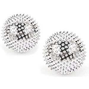 CHI-ENTERPRISE - Twee magnetische massageballen - medium | fasciaballen voor zelftherapeutische acupressuur behandeling | Inhoud: 2 egelballen in zilver, elk 47 mm diameter & 228 acupressuurnaalden