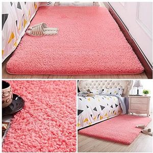 Tapijt Pluizig tapijt for slaapkamer woonkamer maat pluche antislip zachte deur mat wit roze rode kinderen tapijten for kamer Tapijt Woonkamer (Color : YGR-6, Size : 120x160cm 47x63inch)