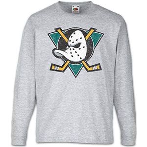 Urban Backwoods Ducks Hockey Kinder Kids T-Shirt Met Lange Mouwen Grijs Maat 4 Jaar