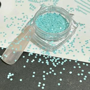 Mini sprankelende cirkel glitter nageldecoratie golf stip retro eenvoudige stijl zwart goud laser nagelkunst doe-het-zelf accessoires-cirkel (blauw)