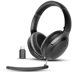 Avantalk Aria Pro 3 Bluetooth draadloze headset met microfoon voor werk - 20 ms lage latentie, dubbele verbinding (PC + telefoon), afneembare ruisonderdrukkende microfoon, USB-C-dongle - voor PS5
