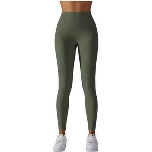 OXOLAMRIN Yogalegging voor dames, yoga- en fitnessleggings, geschikt voor hardlopen, fietsen, fitness, meerkleurig, verschillende maten, groen, S