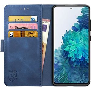 Rosso Element Book Case Wallet Hoesje Geschikt voor voor Samsung Galaxy S20 FE | Portemonnee | 3 Pasjes | Magneetsluiting | Stand Functie | Blauw