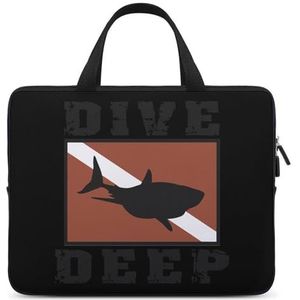 Shark SCUBA Vlag Duik Diepe Reizen Laptop Sleeve Case Aktetas Met Handvat Notebook Messenger Bag voor Office Business