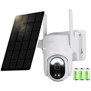 Beveiligingssysteem, 5W 4G Solar Camera 4MP UHD Outdoor PIR Menselijke detectie Draadloze bewaking IP-camera's met oplaadbare batterij(4MP WIFI Add 128G)