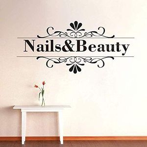 Nail Beauty Quote Muurstickers Kapper Shop Nail Art Design Manicure Salon Muursticker Vinyl Duurzaam Verwijderbare Home Decor 56X25 cm