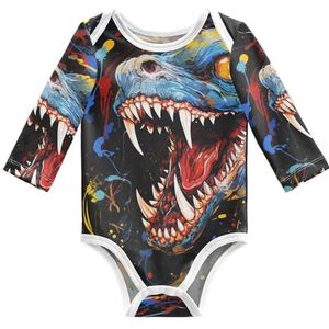 KAAVIYO Baby Aquarel Slang Lange Mouwen Unisex Nieuwe Katoenen Bodysuit voor Kinderen 3-24 Maanden Zomer, Patroon, 12 Maanden