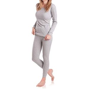 MT Ski- en thermo-ondergoed voor dames, warm ondergoed met lange mouwen en zachte binnenkant, grijs (sports grey), M