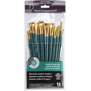 Royal en Langnickel RSET-9308 Taklon variëteit borstel set - medium wit (Pack van 12)