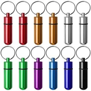 pengxiaomei - Pillendoos Sleutelhanger - Aluminiumlegering - Waterbestendig - 12 Stuks in 8 Kleuren