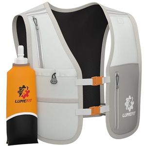 LUMEFIT Hardloopvest met Telefoonhouder - Hydratatievest met 500ml Opvouwbare Waterfles - Reflecterend Vest voor Mannen en Vrouwen - Lichtgewicht Hardloopvest met Waterdichte Telefoonhoes en 6 Vakken
