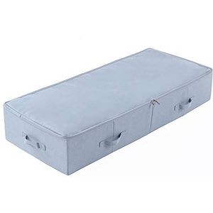 100X43X18cm, Jumbo-opslagbakken voor onderbedden met 3-zijdige open en 2 ritssluitingen, inklapbaar en ademend, lichtgrijs