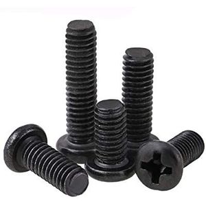 gipsplaatschroeven, schroef, M1 M1.2 M1.4 M1.6 M1.7 kruisverzonken pankop machineschroef metrische draad ronde kop bout staal zwart M1,7 mm (1000 stuks) (Color : M1.7, Size : 4mm (1000pcs))