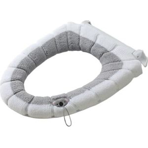 Toiletbrilkussens, Universele toiletbrilhoes, veelkleurig, zacht en warm, wasbaar(Grey)