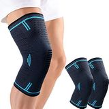 MILAIUN Kniebeschermers, 2 stuks, elastisch, verstelbaar, knieschijfbrace, kniebrace, sportkniebrace, artrose knie, ademend en uniseks (XL)