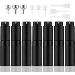 7 Stks/8 ml Draagbare Mini Parfum Verstuiver Flessen, Lege Hervulbare Spray Fles met 3 Soorten Refill Tools, Pocket Reizen Parfum Sample Flessen