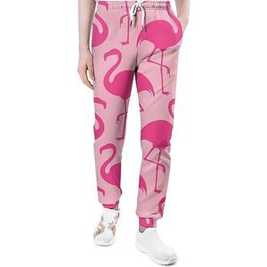 Roze Flamingo Joggingbroek voor Mannen Yoga Atletische Lounge Jersey Broek met Zakken Sport Pant M