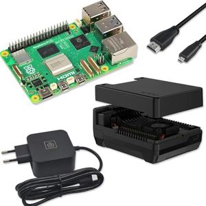 Raspberry Pi 5 8 GB professionele kit, Argon Neo 5 M.2 NVMe PCIe behuizing, USB-C 27 W voeding, micro HDMI-kabel, Raspberry Pi 5, 8 GB RAM