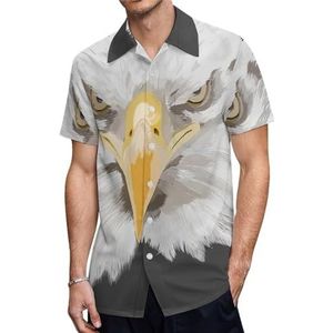 Vintage Bald Eagle Heren Korte Mouw Shirts Casual Button-down Tops T-shirts Hawaiiaanse Strand Tees 4XL