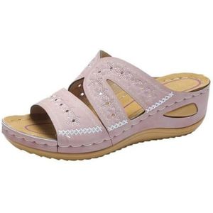 Immemorialm Echt leren vrouwen platte holle vrouwen schoenen zomer vrouwen loafers ademend strand vrouwen sandalen, wit, 38 EU