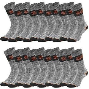 Black+Decker Crew Work Socks Unisex Heren Dames Werksokken Regular Sokken 10 Pack 39-42 43-46 47-49 50-52 Katoen Zwart Grijs Kuitlengte, Grijs Melange (TEKA), 43-46 EU