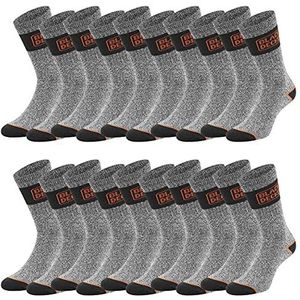 Black+Decker Crew Work Socks uniseks werksokken voor dames en heren, 10 stuks, 39-42, 43-46, 47-49, 50-52, katoen, zwart, grijs, kuitlengte, Grijs Melange (TEKA), 43-46 EU