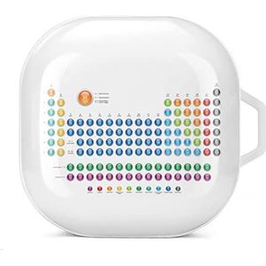 Periodiek systeem Chemische elementen Chemie Wetenschap Mendeleev Oordopjes Hoesje Compatibel met Samsung Hard Shell Beschermhoes Wit-Stijl