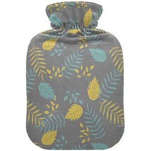 LI ZHI XIN PVC warmwaterkruik met fluwelen deksel 1L 2L kleine middelgrote tropische boombladeren