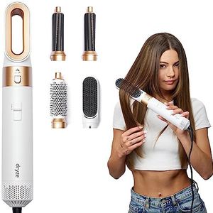 Dryze Airstyler 5-in-1, krultang, haardroger, warme luchtborstel, föhnborstel, föhnborstel, föhn... (crème wit)