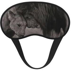QGWDYYJQ Lion and Lioness bedrukt verduisterend slaapmasker zacht oogmasker slaapmasker slaaphulp oogmasker