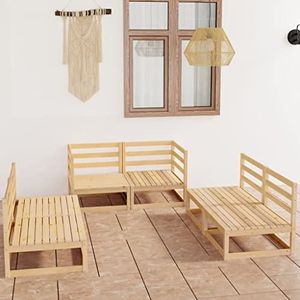 DIGBYS 6 Delige Tuin Lounge Set Massief Hout Grenen