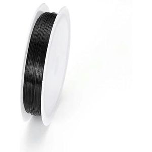 1Roll 0,45 mm roestvrij staaldraad bestendig sterke lijn tijgerstaart kralen voor sieraden maken DIY bevindingen-zwart 0,45 mm-30M