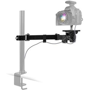 Duronic Camera Arm CM01 cameramontage voor monitorstandaard | verstelbare, draaibare en roterende statiefarm voor podcasts | zoom calls | vloggen | opnemen | studio | livestreams | gamen - zwart