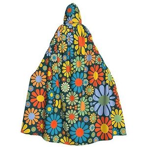 WURTON Hippie Patroon Print Hooded Mantel Unisex Halloween Kerst Hooded Cape Cosplay Kostuum Voor Vrouwen Mannen