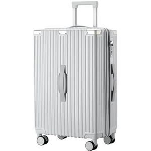 Koffer Koffer met capaciteit en wielen, drukbestendig en anti-valkoffer, afgesloten koffer met ritssluiting, handbagage voor Zakenreizen (Color : E, Size : 24in)