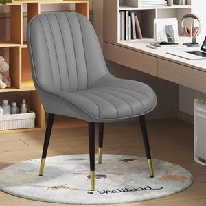 Eetkamerstoelen Set Gebroken Wit Keuken Side Eetkamerstoelen Gestoffeerde Lederen Zitplaatsen voor Counter Lounge Woonkamer Hoek Decoratieve Stoelen met Hoge Rug Metalen Benen Receptie Stoelen