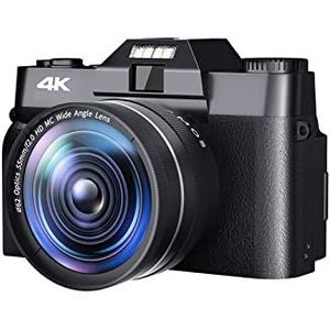 Videocamera Vlogcamera Recorder Groothoek Macro Lens Digitale Camera Scherm Draaien 48MP 4K Camcorder Autofocus Webcam Vintage Fotografie Camera Recorder(NO TF CARD,Blue)