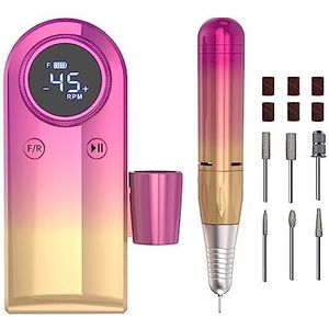 Elektrische nagelvijl, Oplaadbare nagelboor elektrische nagelvijl, 45000RMP professionele nagelboorset for acryl nagelgel, manicure pedicure polijsten voor zowel natuurlijke als kunstnagels (Color :