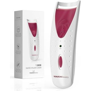TOUCHBeauty Elektrisch Verwarmde Wimperkruller, Elektrische Wimperkruller Met Siliconen Verwarmingskussen, Snelle En Duurzame Natuurlijke Wimper Make-up Tool Voor Vrouwen AG-2003B (rood)