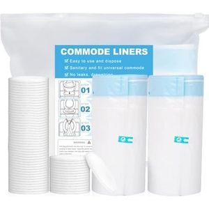 40 stuks toiletzakken met absorberende pads, wegwerpcommode-inzetstukken, hygiënische tas, absorberende toiletonderleggers, campingtoiletzakken en absorberende inzetstukken, voor mobiele toiletten