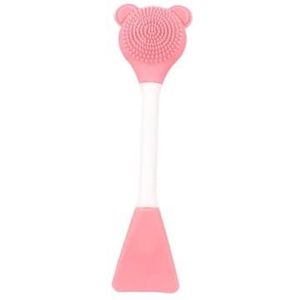 2 stuks siliconen dubbelzijdige gezichtswassen make-up masker borstel schoonheidsgereedschap (donkerroze)