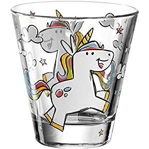 Leonardo Bambini drinkglas, kinderbeker van glas met diermotief, vaatwasmachinebestendig sapglas, 1 stuk, 215 ml, 017902
