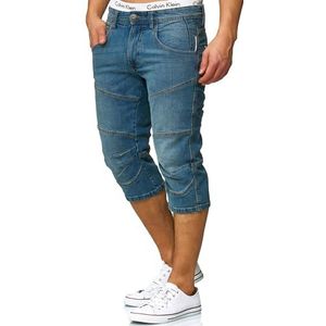 Indicode Heren Fortune Jeans Shorts | 3/4 korte broek Blue Wash S