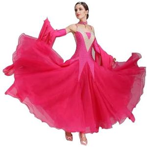 FZHQNZJF Balzaal Concurrentie Jurken Dames Flamenco Foxtrot Prestatie Kostuums Glanzend Nationale Standaard Kleren Verfijnd Salsa Tango Opleiding Rokken,A,3XL
