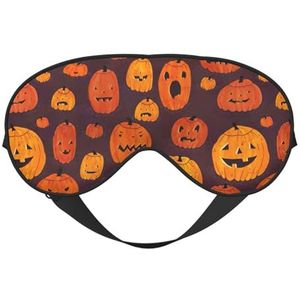 Halloween Pumpkin1 Printing All-Occasion Sleep Eye Mask met dubbele zijden verstelbare riem perfect voor diensten en reizen