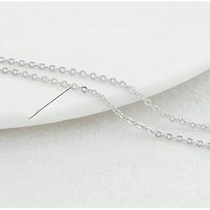 1 meter 14K goudkleurige messing dunne ketting ketting voor doe-het-zelf sieraden maken platte O-kettingen accessoires bevindingen-platina kleur-1,2 mm-lengte 1 meter