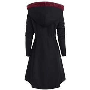 Gothic jas trenchcoat dames plus size asymmetrische fleece single breasted lange gedrapeerde knopen hoodied XL ~ 4XL