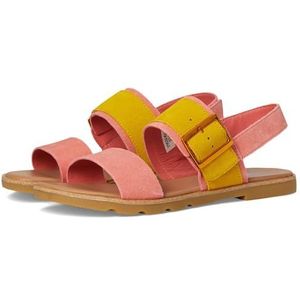 Sorel Ella Iii Slingback Platte sandaal voor dames, Koraalbloesem kauwgom, 40.5 EU