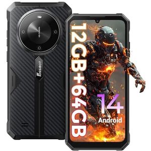 FOSSiBOT F105 Android 14 Smartphone, 6.745 ""HD + Waterdicht scherm Smartphone, 10300mAh Unbreakable mobiele telefoon, 12(4 + 8) GB + 64GB/128GB uitbreidbaar, 20MP + 8MP/4G-Dual SIM/OTG/GPS/Face ID