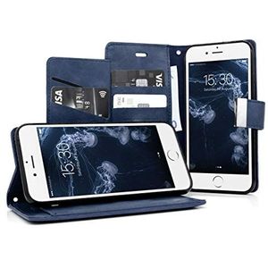MyGadget Flip Case voor Apple iPhone 7/8 / SE 2020 met 5x kaartsleuf & standfunctie - portemonnee hoesje gemaakt van synthetisch leer (PU) beschermende boekomslag in blauw